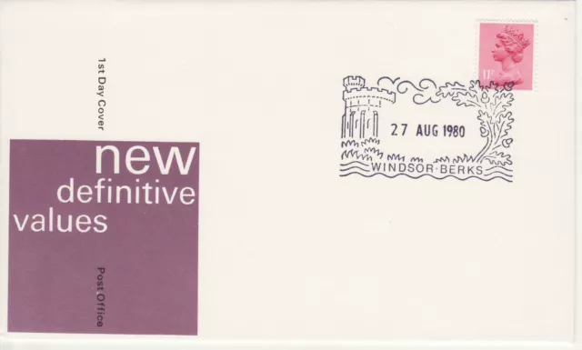 GB Stamps Definitive First Day Cover  Low Values 11p x 941 brown red machin 1980