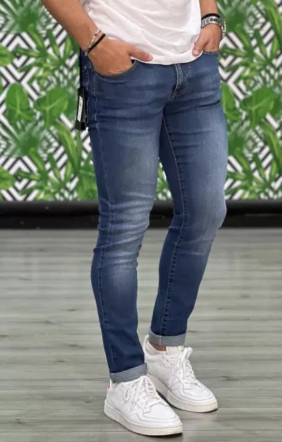Jeans Uomo Klixs Mike Cotone Elasticizzato Slim Fit Made In Italy -Saldi Da €.69 3