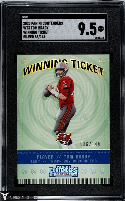 2020 Tom Brady Panini Contenders Card /149 Silver Winning Ticket SGC 9.5