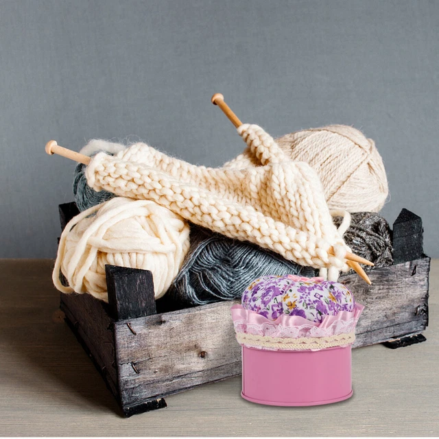 Patchwork costura cojín con aguja de coser aguja de perlas caja de almacenamiento