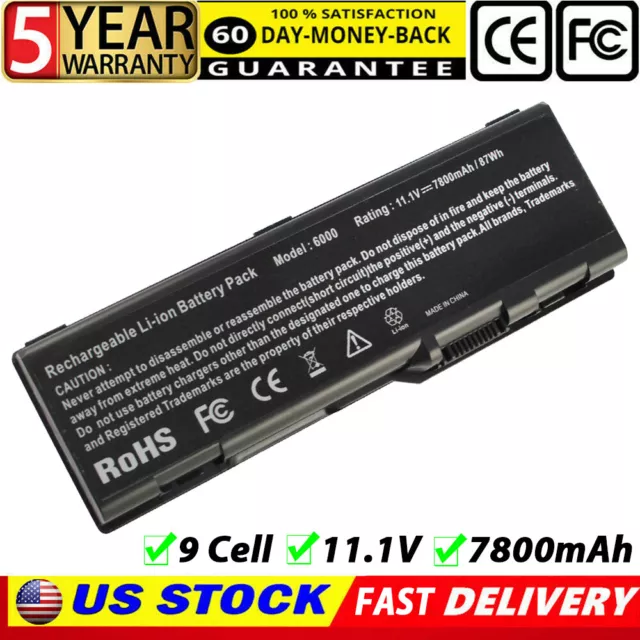 9 Cell Battery for Dell Inspiron 6000 9200 9300 9400 E1705 D5318 G5260 310-6322