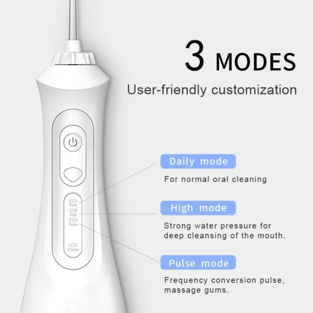 Riego dental oral de agua portátil USB recargable agua para limpiar dientes 2