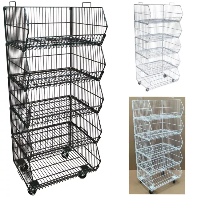 60Cm Professional Stackable Wire Storage Bin Rack Veg Fruit Basket for Shop