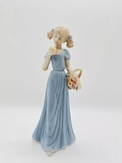 House of Lloyd Pastel Girl Lady Figurine Gathering Flowers Bonnet 1998