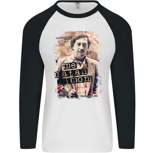 Maglietta da baseball Pablo Escobar Me Matan Limon da uomo L/S