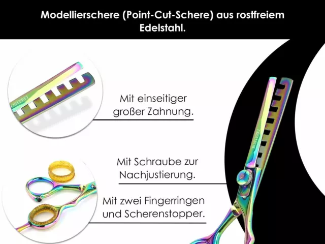 Effilierschere Haarschere Modellierschere Friseurschere mit Extra Grosse Zahnung 3