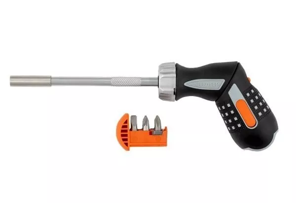 Bahco 808050P Ratcheting Bit Holder Screwdriver - Pistol Grip Handle