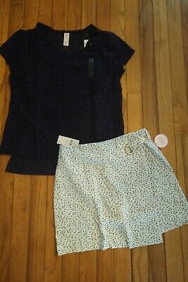 NWT Justice Girls Outfit Lace 2fer Top size 14/16 - Skort Size 12 Read