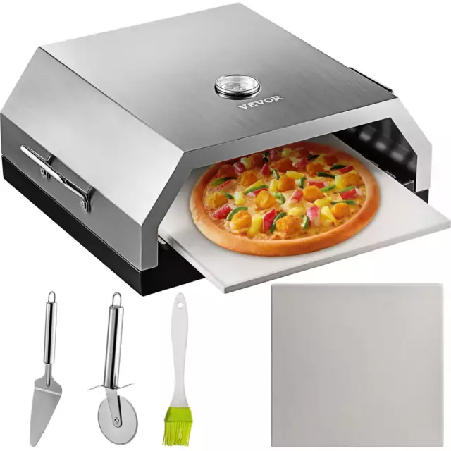 15.7" Wood Pizza Oven Wood Fired Pizza Oven Stainless Steel Top Portable Outdoor