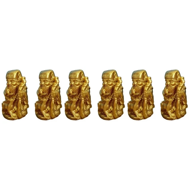 6 Pcs Dieu De La Richesse Résine Petite Statue Méditation