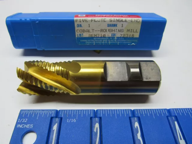 Niagara 1" Stub 5-Flute Single End Titanium Coated Cobalt Roughing End Mill