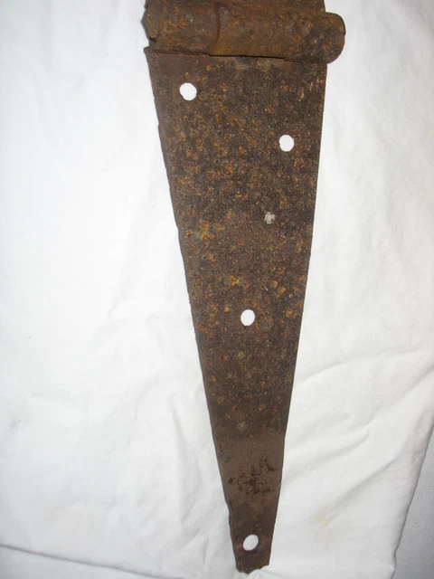 Vintage 20" Rusty Iron Hinge DoorGate Barn Old Farm Barn Find Primitive 3 1/2" W 3