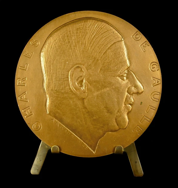 Coffrets de 2 enormes médailles Charles de Gaulle 1990 par Jaeger