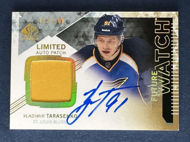 2013-14 SP Authentic Limited Vladimir Tarasenko Autograph Patch Blues /100 RC