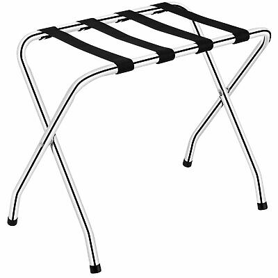 Foldable Luggage Rack Chromed Metal Suitcase Stand Holder Shoes Shelf Home Hotel