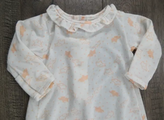 Baby Girl Clothes New Vintage Carter's Preemie Orange Elephant Sleep Gown