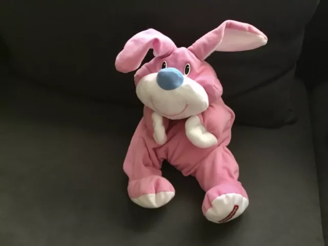 Fisher Price Rumple Bear Rabbit 1999 soft toy plush teddy Pink  With Tag