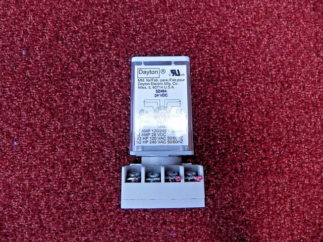 Dayton 5Z464 24Vdc Relay 12 Amp 8 Pin & Dayton  5X852M Relay Socket