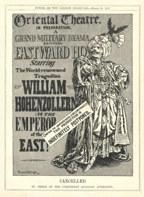MESOPOTAMIAN CAMPAIGN OF WW 1 - Wilhelm II - RARE  BRITISH PROPAGANDA Cartoon
