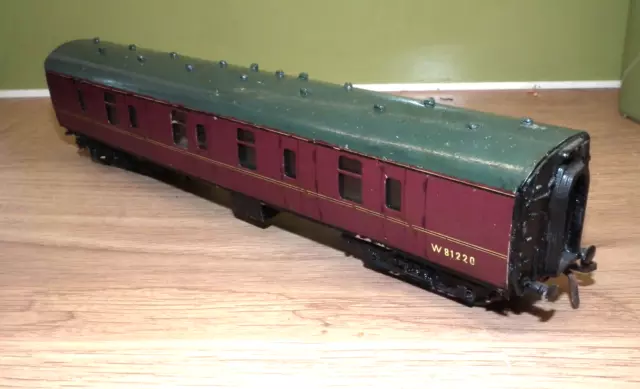 UNBRANDED 00 GAUGE Timplate Sleeper Coach Lms Maroon W812 Built Kit Ps ...