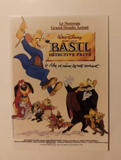 carte postale affiche cinéma Basil Détective Privé  Walt Disney