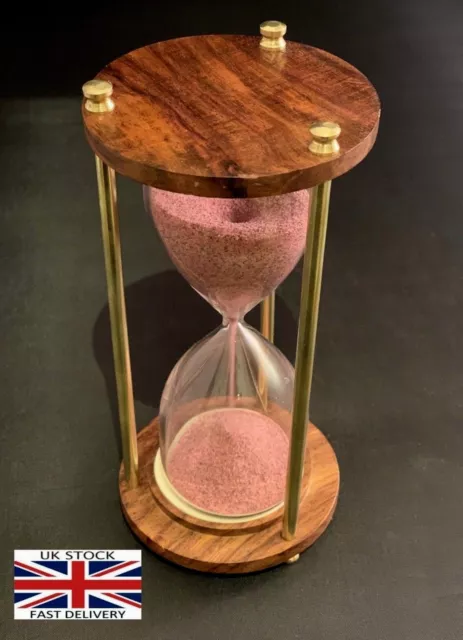 Antique Sand timer Wooden Hourglass Vintage Hourglass Maritime Nautical Decor 6"