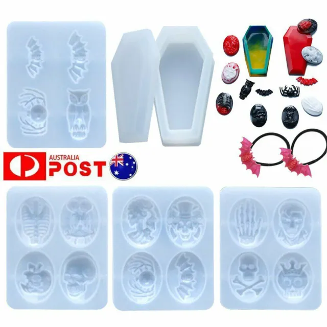 Silicone Halloween Skull Jewelry Making Mold Resin Epoxy Casting Mould Craft DIY