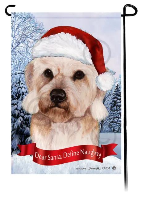 Dear Santa, Define Naughty Garden Flag - Mustard Dandie Dinmont Terrier 051A