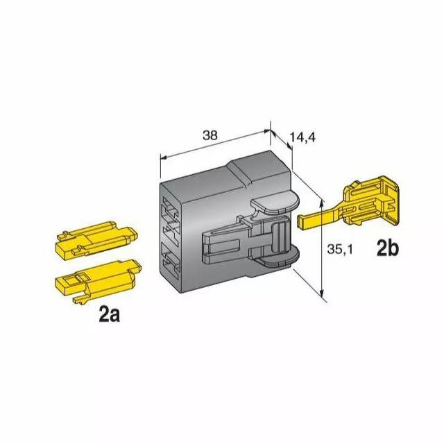 Power Steckverbinder Männlich 3 Wege Schwarz