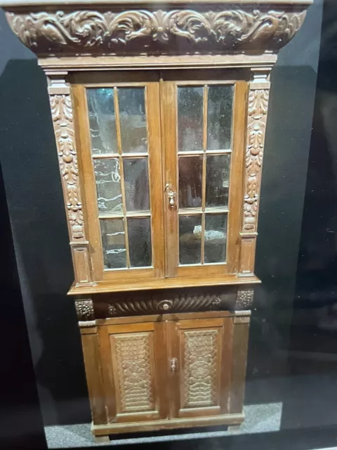 Stunning antique Thick Heavy  Scottish Carved Oak Library Bookcase Cabinet