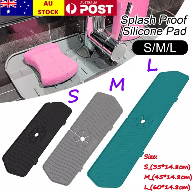 Kitchen Faucet Sink Splash Guard Silicone Faucet Water Catcher Drying Mat Pad