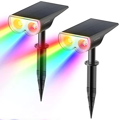 Linkind Spot Solaire Extérieur Multicolore LED Lampes Solaires Etanche IP67 P...