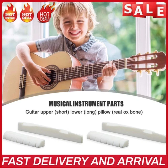 4pcs Bone Guitar Bridge Nut Saddle for 6 String Guitar Stringed Instrument Parts