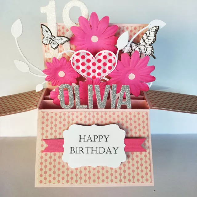 Handmade Name & Age Personalized birthday card, birthday card for girlfriend