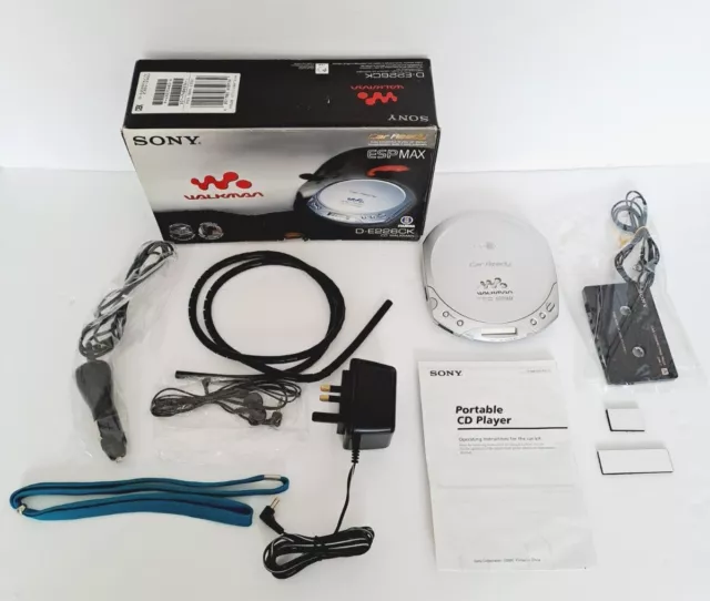 Sony D-E226CK Portable CD Player Walkman ESP MAX Car Ready Unused Contents Rare