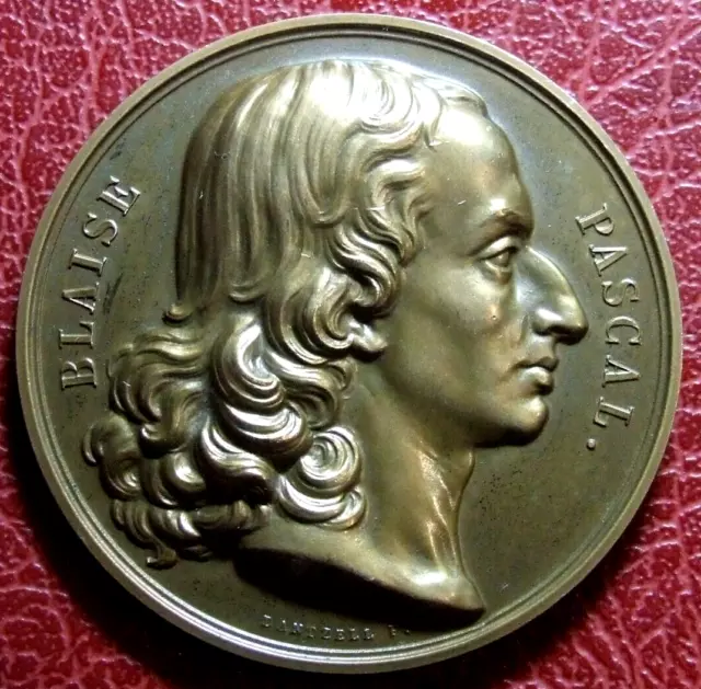 Art Nouveau Blaise Pascal French mathematician physicist inventor medal DANTZELL