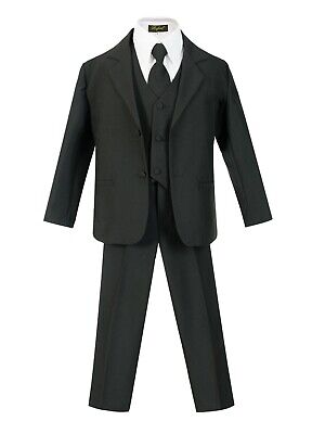 Slim Fit Toddler Boys Formal suit 5 pcs set coat,vest,pant,shirt,clip tie