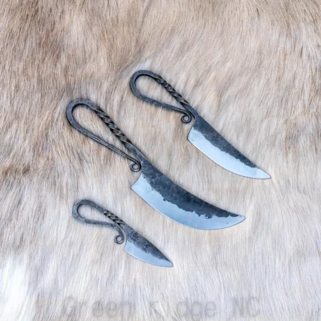 3PCS VIKING UTILITY knife medieval utility knife with leather