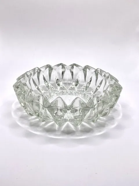KIG Inverted-Diamond Pattern Clear Glass Dish