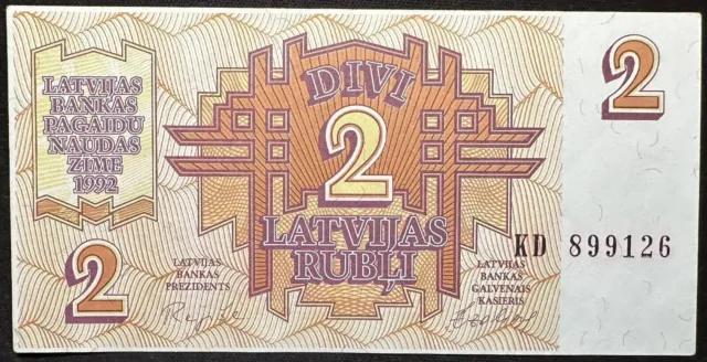 Latvia 2 Rubles Rubļi 1992