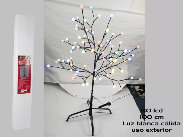 Albero 100 CM 80 LED Palla Bianca Esterna (7580)