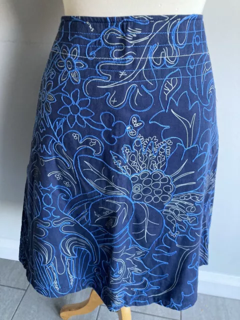 White Stuff Ladies Blue Patterned Lined Skirt Size 12. Great Condition.