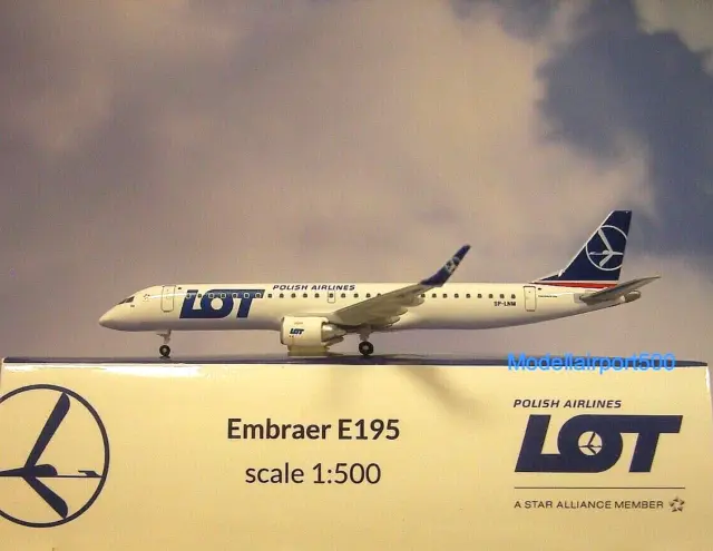 Herpa Wings 1:500 Embraer E195 LOT Polish Airlines  536325-001  Modellairport500