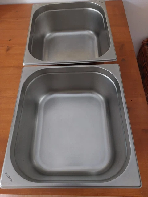 2 GN Behälter 2/3 Edelstahl, Höhe 150 mm Gastronomiebehälter Gastronorm ALLPAX