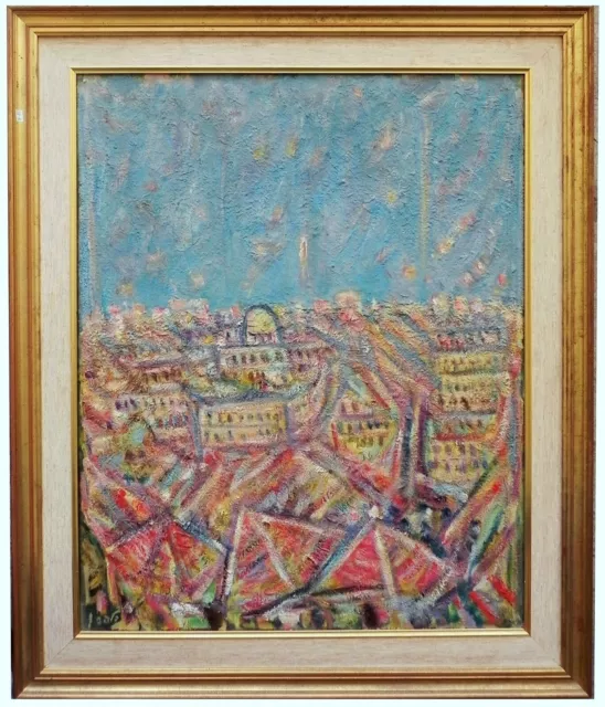 Elhanan Halpern: View of Jerusalem  1966 / Jewish Israeli Modern Oil Judaica