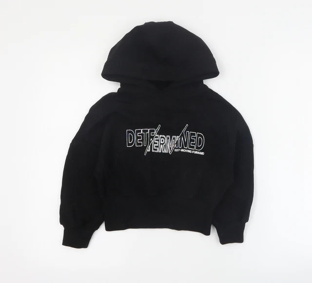 NEXT Girls Black  Cotton Pullover Hoodie Size 5 Years  Pullover