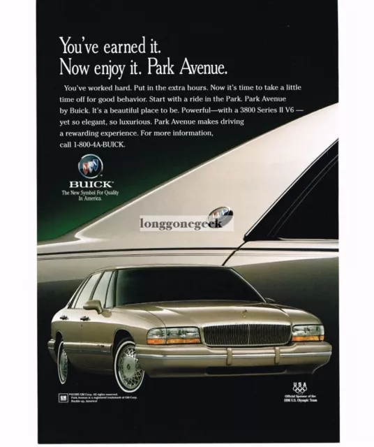 1996 Buick PARK AVENUE Light Driftwood 4-door Sedan VINTAGE Print Ad