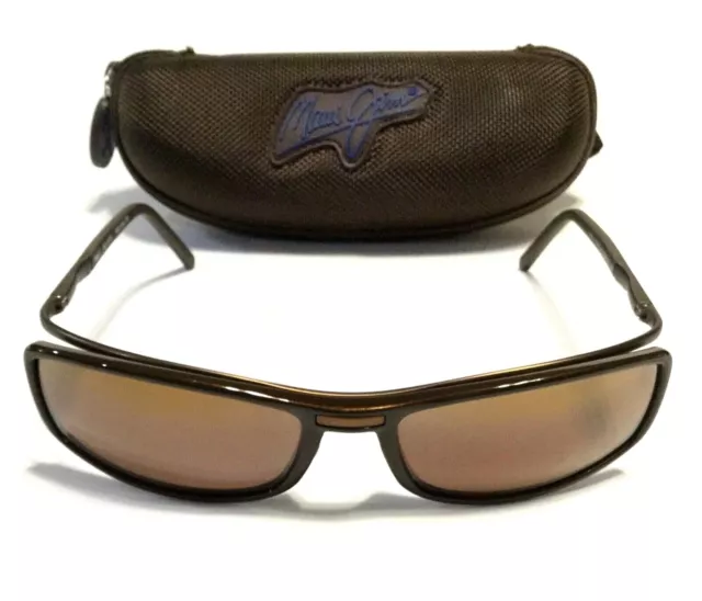 Rare Maui Jim Mirage Sunglasses Brown w/ Bronze Polarized Lenses MJ 113-25 Italy