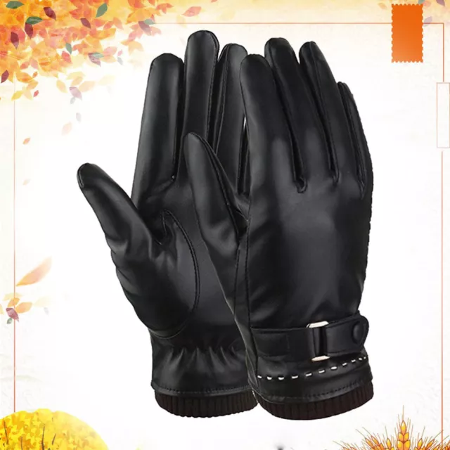 Guanti touchscreen in pelle PU guanti da guida a prova di vento caldi