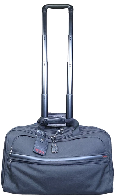 Tumi Alpha Black 2 Wheeled Ballistic Nylon Garment Travel Carry On Luggage Bag